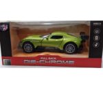 Die chrome metal car with light and Music Green Type1 gz464