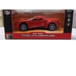 Die chrome metal car with light and Music Red Type1 gz461