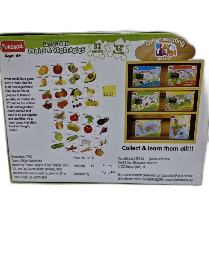 Funskool Fruits and Vegetables Puzzle uc215 - Image 2