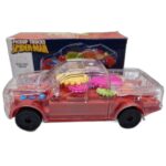 Transparent Spiderman colour rotating gear Truck with lights and sticker gz213 - Image 2