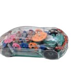 Transparent rotating gear Car with lights gz156